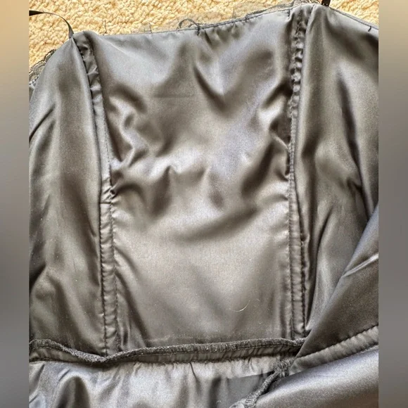 Masquerade Black Lace Strapless Gown - Picture 15 of 16